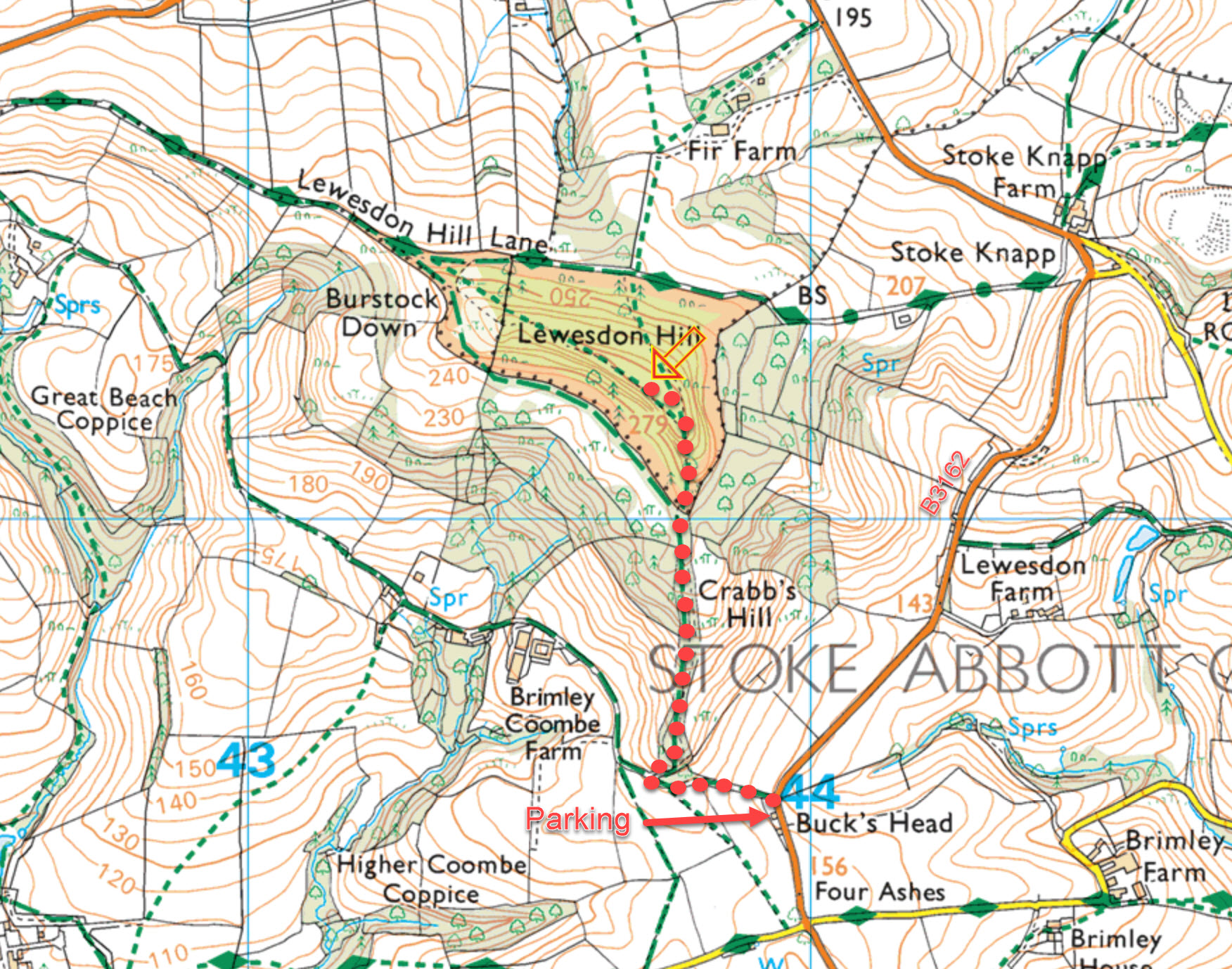 Lewesdon Hill map
